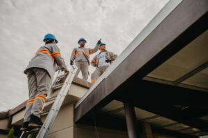 commercial roof inspection at a medical facility